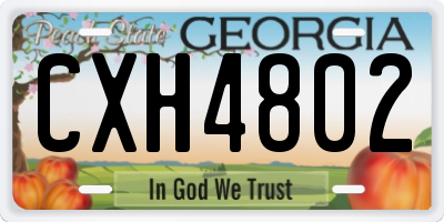 GA license plate CXH4802