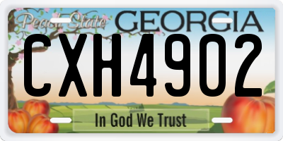 GA license plate CXH4902