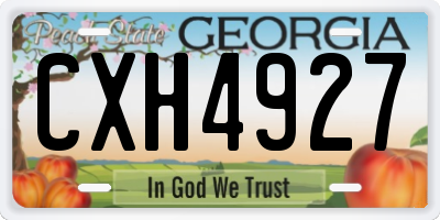 GA license plate CXH4927