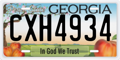 GA license plate CXH4934