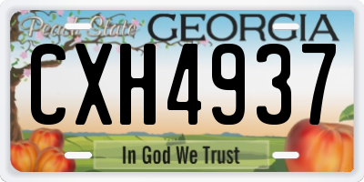 GA license plate CXH4937