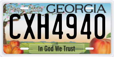 GA license plate CXH4940