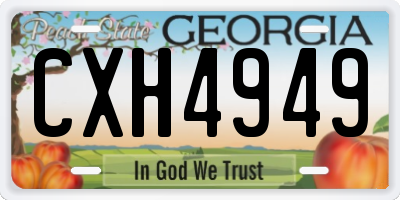GA license plate CXH4949