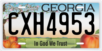 GA license plate CXH4953