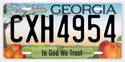 GA license plate CXH4954