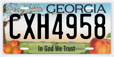 GA license plate CXH4958
