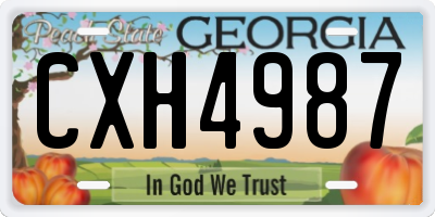 GA license plate CXH4987