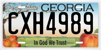 GA license plate CXH4989