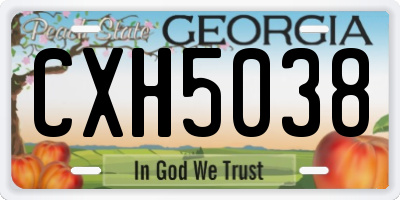 GA license plate CXH5038