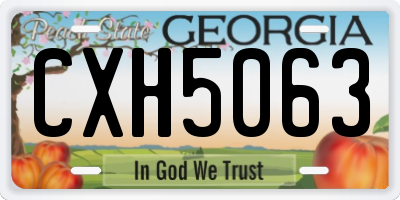 GA license plate CXH5063