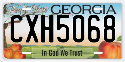 GA license plate CXH5068