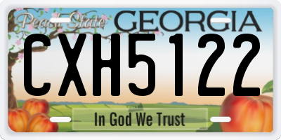 GA license plate CXH5122