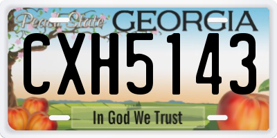 GA license plate CXH5143
