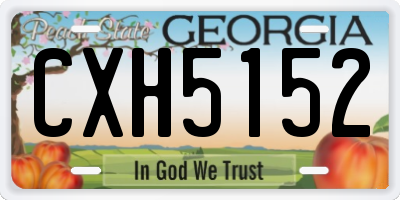 GA license plate CXH5152