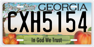 GA license plate CXH5154