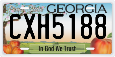 GA license plate CXH5188