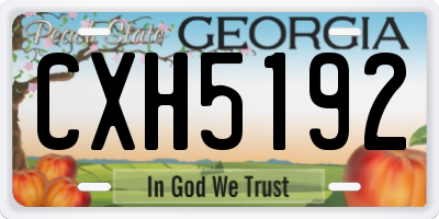 GA license plate CXH5192