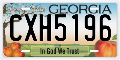 GA license plate CXH5196