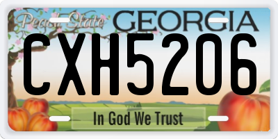 GA license plate CXH5206
