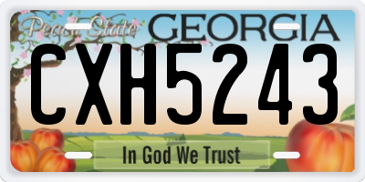 GA license plate CXH5243