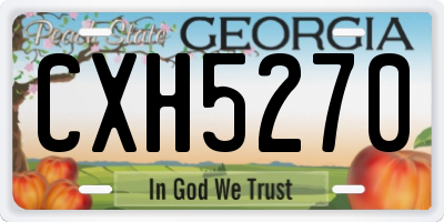 GA license plate CXH5270