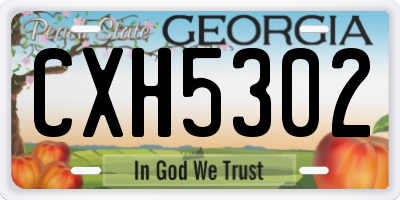GA license plate CXH5302