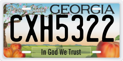 GA license plate CXH5322