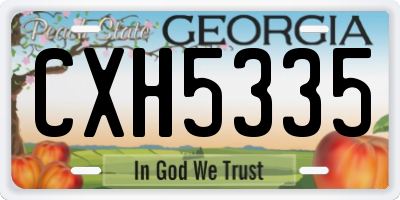 GA license plate CXH5335