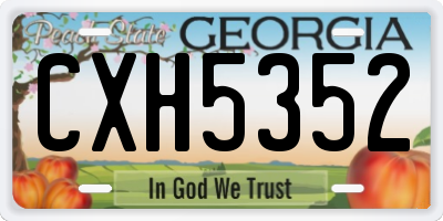 GA license plate CXH5352