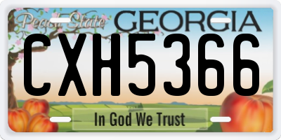 GA license plate CXH5366