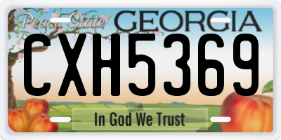 GA license plate CXH5369