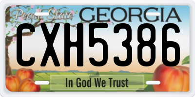 GA license plate CXH5386