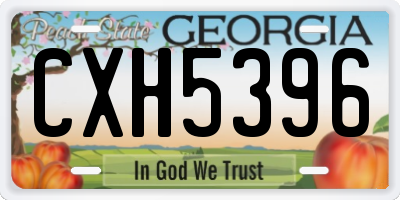 GA license plate CXH5396