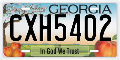 GA license plate CXH5402