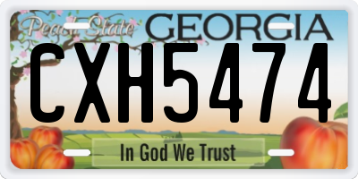 GA license plate CXH5474