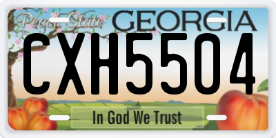 GA license plate CXH5504