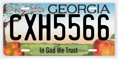 GA license plate CXH5566