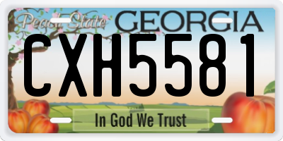 GA license plate CXH5581
