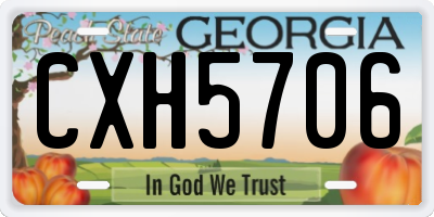 GA license plate CXH5706