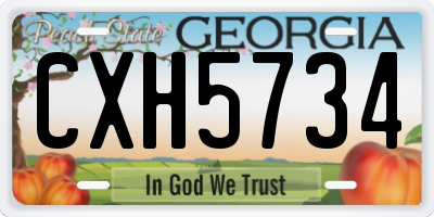GA license plate CXH5734