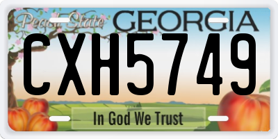 GA license plate CXH5749