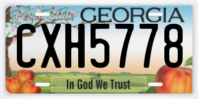 GA license plate CXH5778