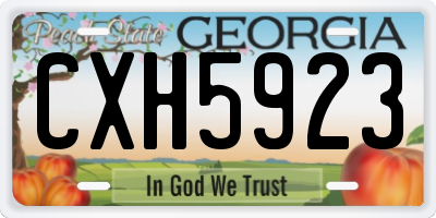 GA license plate CXH5923
