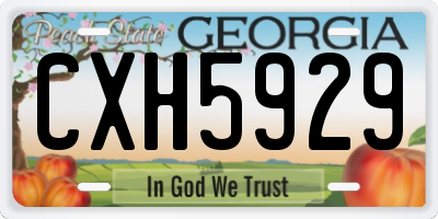 GA license plate CXH5929