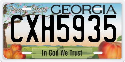 GA license plate CXH5935