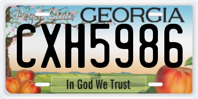 GA license plate CXH5986