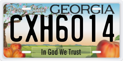 GA license plate CXH6014