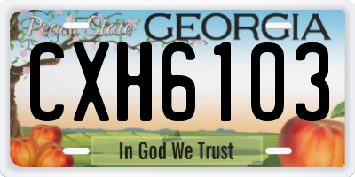 GA license plate CXH6103