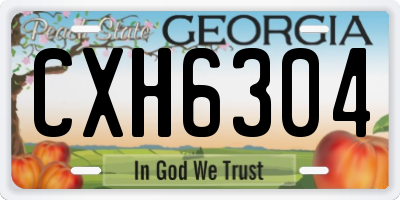 GA license plate CXH6304