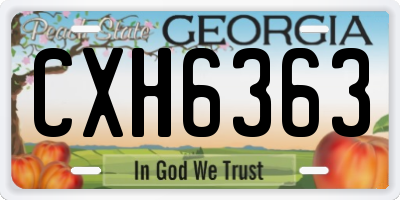 GA license plate CXH6363